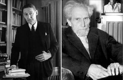 El poeta T. S. Eliot (izquierda) y su amigo y editor Ezra Pound.