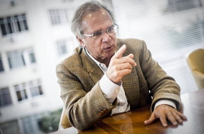 Paulo Guedes, durante una entrevista con EL PAÍS.