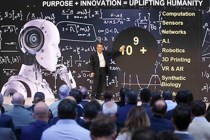 El estadounidense Peter Diamandis, en el Palacio de Cibeles de Madrid, este martes, en una imagen cedida por Audi.