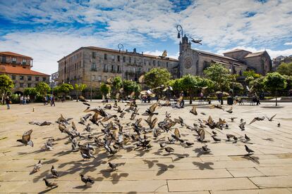 La plaza de la Herrería, en Pontevedra, una ciudad modelo en peatonalización.