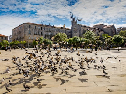 La plaza de la Herrería, en Pontevedra, una ciudad modelo en peatonalización.