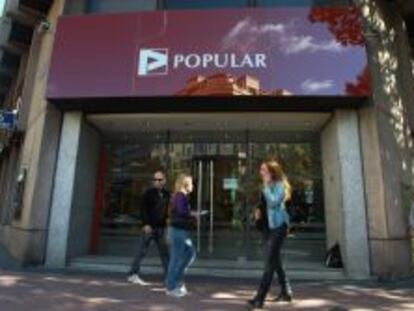 Oficina de Banco Popular, en Madrid.