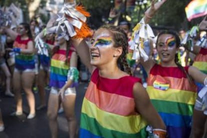 España es el país más tolerante con la homosexualidad. En la imagen, un momento de las fiestas del Orgullo Gay 2016, en Madrid.