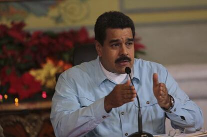 Nicolás Maduro, en un discurso en el palacio de Miraflores.