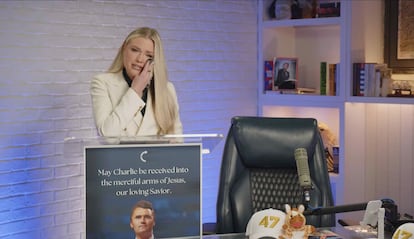 Erika Kirk durante su mensaje publicado el 12 de septiembre 2025. 