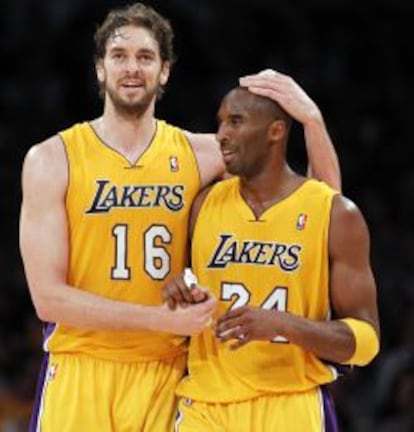 Gasol y Bryant, cuando jugaban en Los Ángeles Lakers