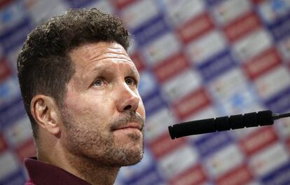 Simeone, en rueda de prensa.