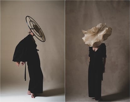 Dos ejemplos de sombreros de Eliurpi en imágenes cedidas por el dúo creativo.