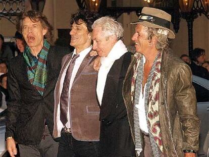 De izquierda a derecha, Mick Jagger, Ronnie Wood, Charlie Watts y Keith Richards, en abril pasado en Londres.