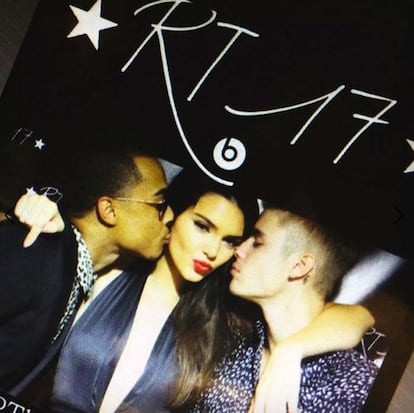 Khalil, Kendall Jenner y Justin Bieber.