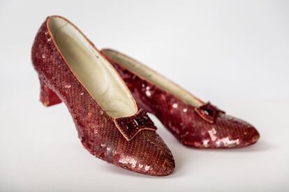 The pair of ruby slippers worn by Judy Garland in the 'The Wizard of Oz.'