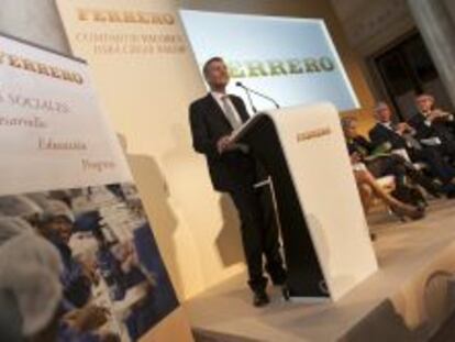 Philippe Steyaert, director general de Ferrero Ib&eacute;rica, durante la presentaci&oacute;n del informe de RSC.