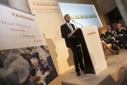Philippe Steyaert, director general de Ferrero Ib&eacute;rica, durante la presentaci&oacute;n del informe de RSC.