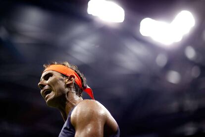 Nadal, durante el partido de cuartos contra Thiem en Nueva York.