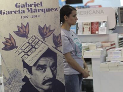 Uno de los stand que recuerdan a García Márquez.