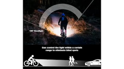 Luz bicicleta sobre fondo blanco.