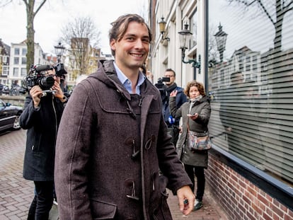 El líder de Foro para la Democracia, Thierry Baudet, este martes en Ámsterdam.