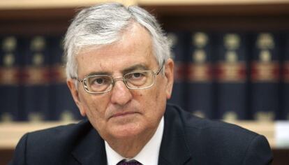 El Fiscal General del Estado, Eduardo Torres Dulce, durante la rueda de prensa ofrecida el miércoles en la fiscalía de Castellón.