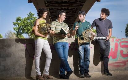 D&#039;esquerra a dreta, Maria Rubio, Josep Antoni Alberola, Marc Moragues i Joan Mont.