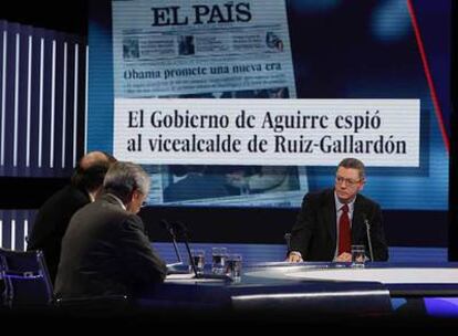 El alcalde de Madrid, Alberto Ruiz-Gallardón, anoche en el programa de TVE 59 segundos.