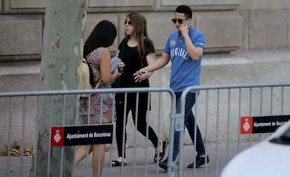 Bryan Andrés, one of the defendants, arriving in court in Barcelona, in July.