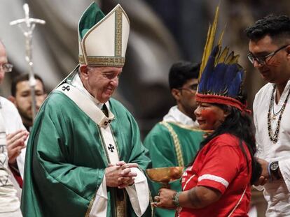 Para Francisco na missa que abriu o Sínodo da Amazônia.