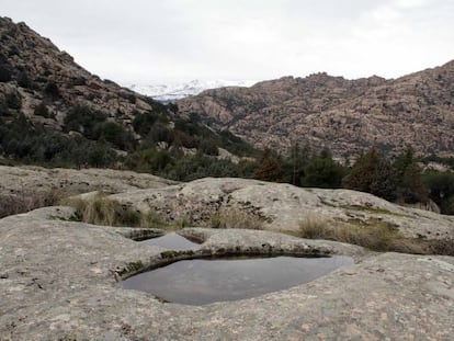 Formaciones rocosas en La Pedriza, en el nuevo parque de Guadarrama.