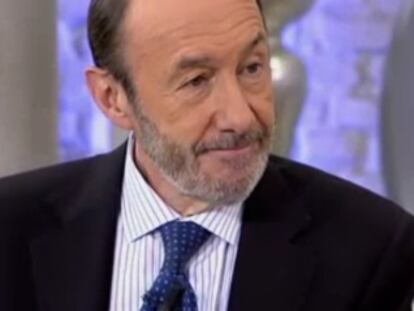 Rubalcaba, durante la entrevista en Cuatro.