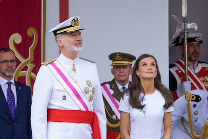 Los Reyes, at a time of the parade in Santa Cruz de Tenerife, this Saturday. 
