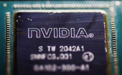 Una imagen de un chip de Nvidia.