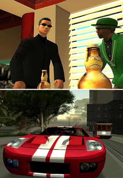 Dos imágenes del juego <i>Grand Theft Auto San Andreas.</i>