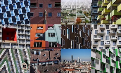 Diferente tipos de edificios en la capital austriaca, un modelo de gestión con más de 400.000 viviendas de alquiler.