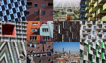 Diferente tipos de edificios en la capital austriaca, un modelo de gestión con más de 400.000 viviendas de alquiler. 