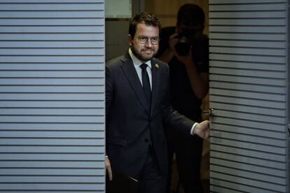 Aragonés, momentos antes de la rueda de prensa, este martes en Barcelona.