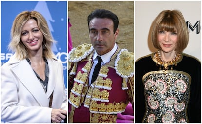 La presentadora Susanna Griso, el torero Enrique Ponce y la editora de 'Vogue', Anna Wintour.