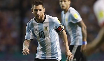 Messi en la eliminatoria ante Perú.