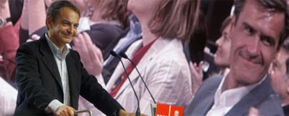 Zapatero, durante el acto de presentación de los candidatos socialistas al Parlamento Europeo.