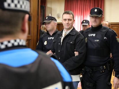 Norbert Feher, alias 'Igor el ruso', a su salida de los juzgados en enero de 2020, tras el juicio por el que fue condenado por dos intentos de homicidio en Teruel.