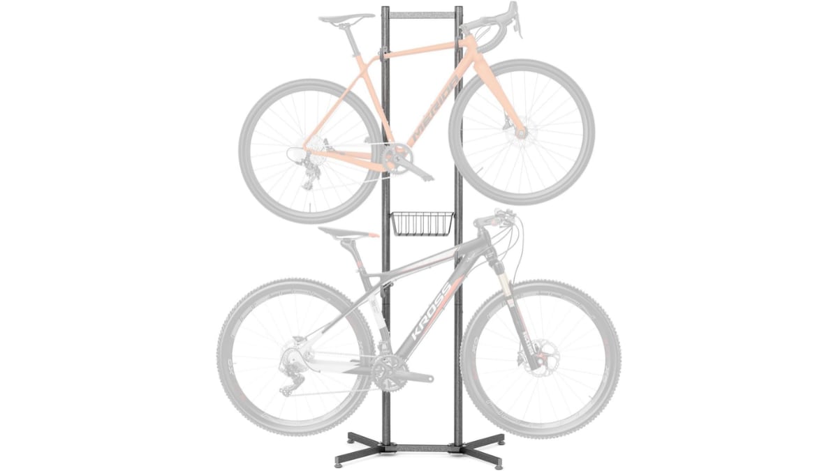 Soporte de suelo para dos bicicletas.