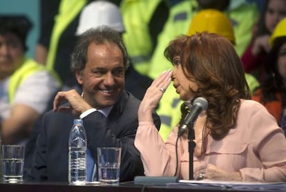 Daniel Scioli junto a Cristina Kirchner