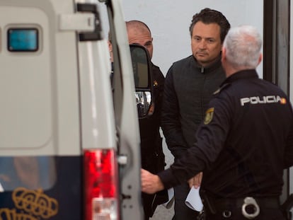 Emilio Lozoya, exdirector de Pemex, durante su detención en España, en febrero pasado.