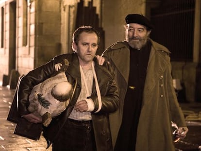 Xosé Manuel Olveira ‘Pico’ junto al actor Antonio Durán 'Morris'