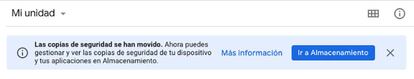 Google Drive: las copias de seguridad se han movido.