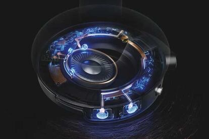 Interior de un auriculares de los Dyson OnTrac