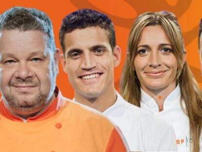 Chicote y los tres finalistas: Miguel, Begoña y Antonio. / ANTENA 3