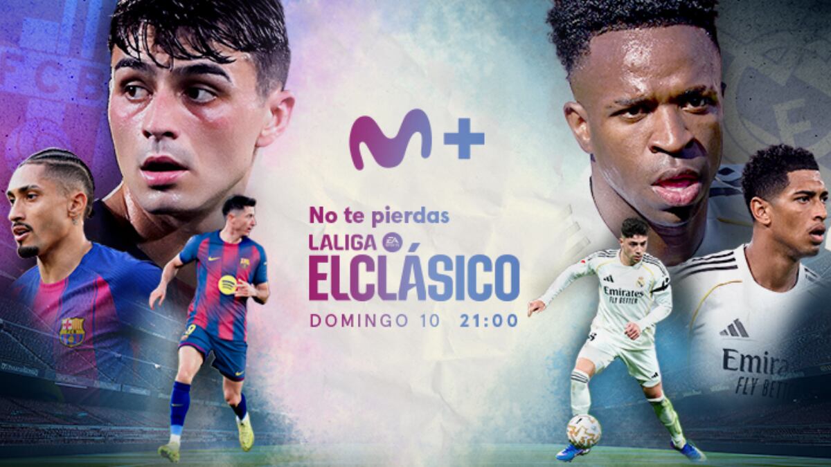Imagen promocional de Movistar Plus+ del partido entre el Barcelona y el Real Madrid.
