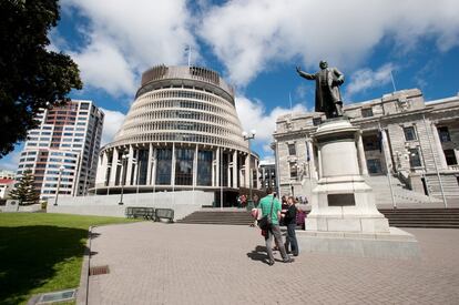 Vista del Parlament a Wellington (Nova Zelanda).