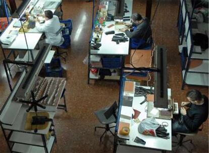 Fábrica de artículos de piel en Ubrique (Cádiz).
