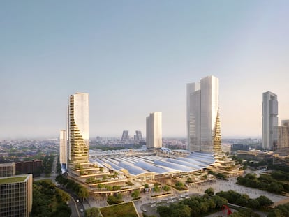 Panorámica exterior del futuro complejo Madrid Nuevo Norte en una imagen cedida por Adif.