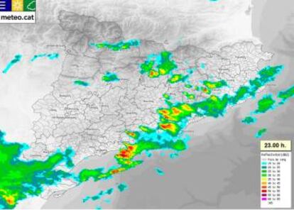 El mapa de les precipitacions aquest dimarts a la nit.